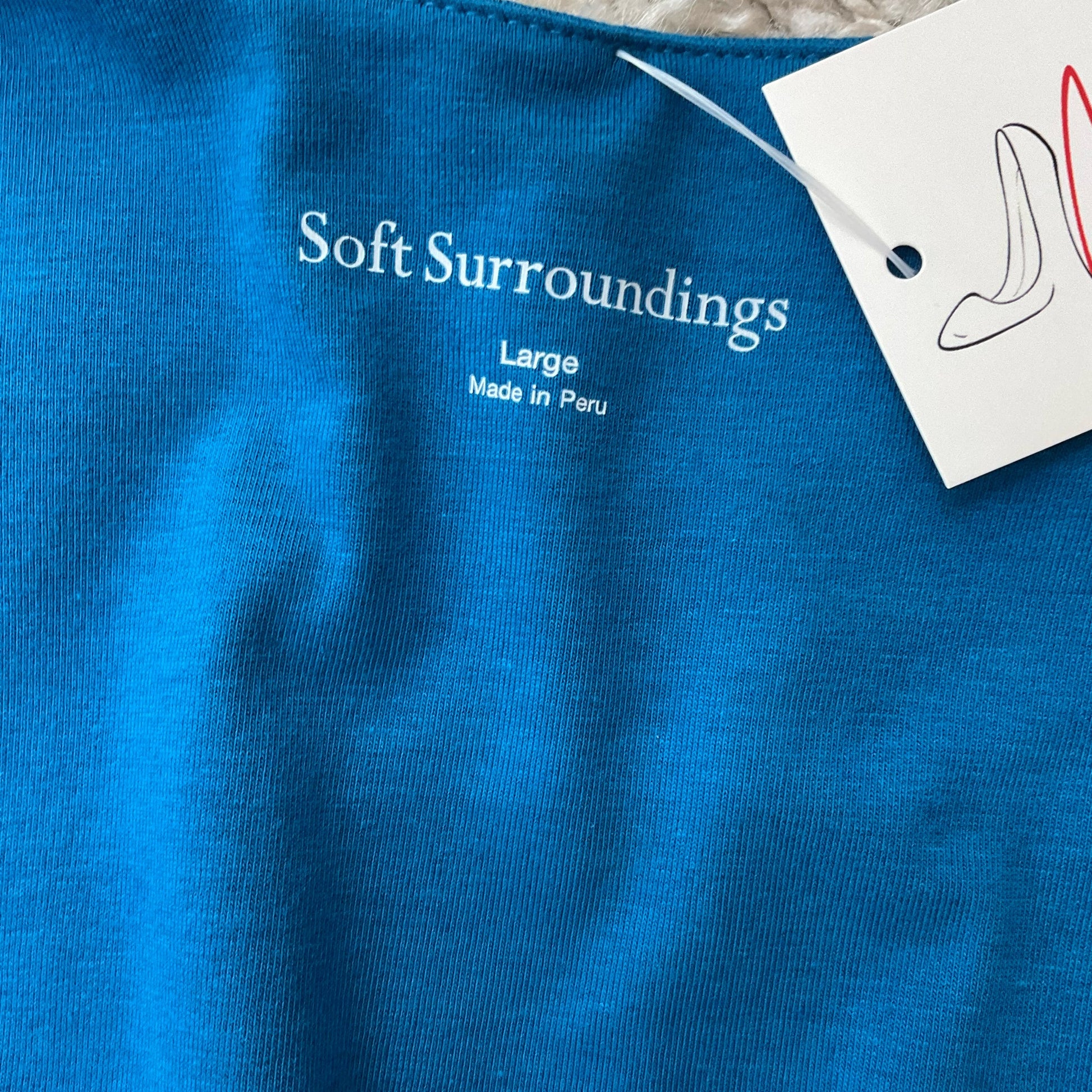 Soft Surroundings Turquoise Solid Pre-Owned Ladies Top -  Size Large