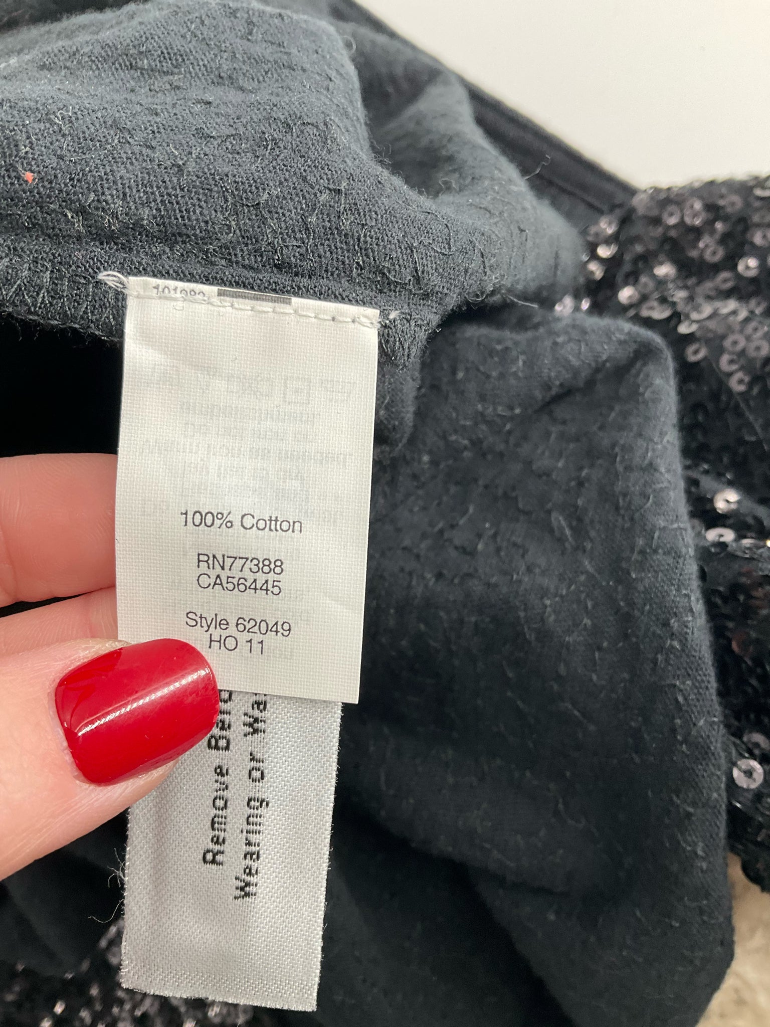 J Crew - Black Sequins Pre-Owned Ladies Casual Top - Size XL