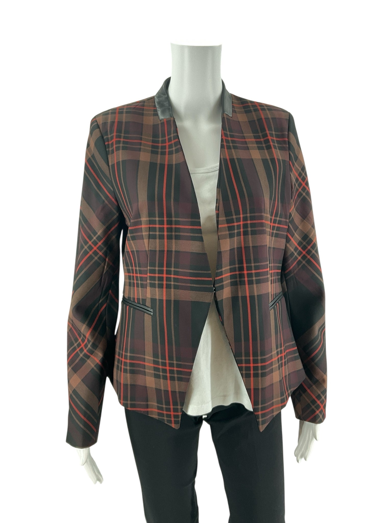 7th Avenue Brown/Black/Red Pre-Owned Ladies Blazer -  Size 6