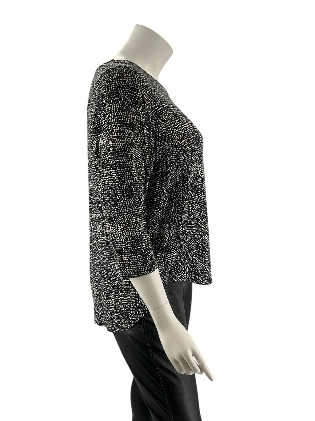 Philosophy Black/Cream Dots Pre-Owned Ladies Top - Size 2X