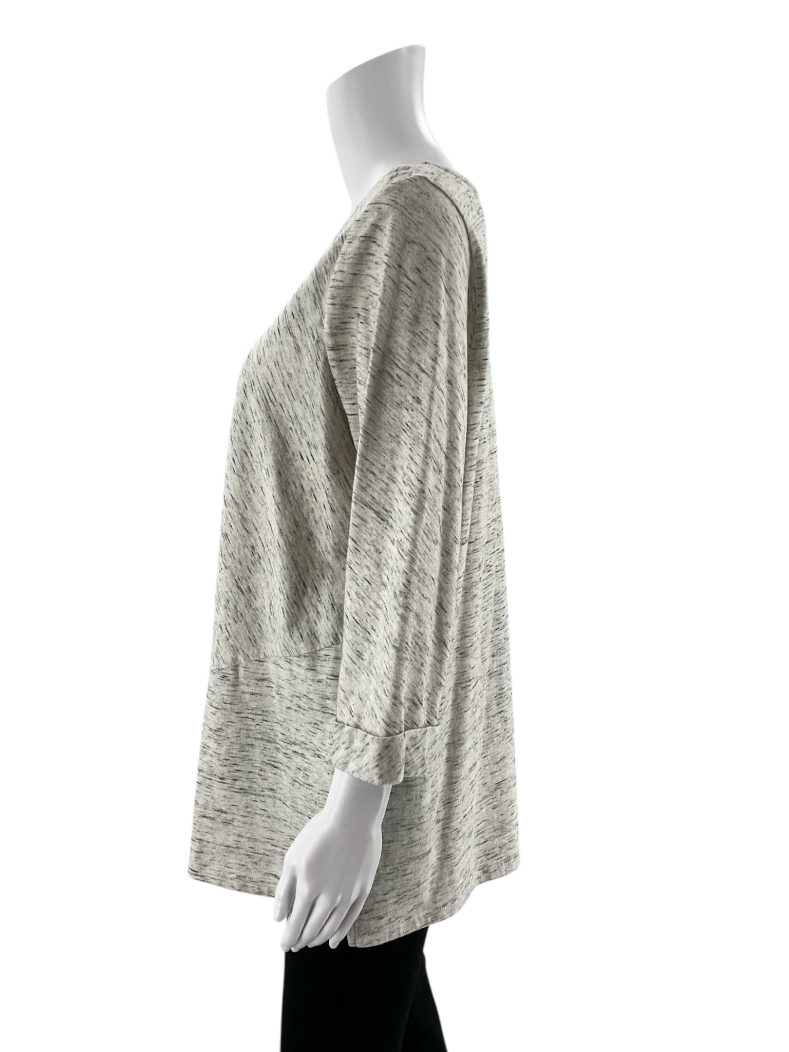 Pure Jill - Cream/Black Heathered Pre-Owned Ladies Casual Top - Size L