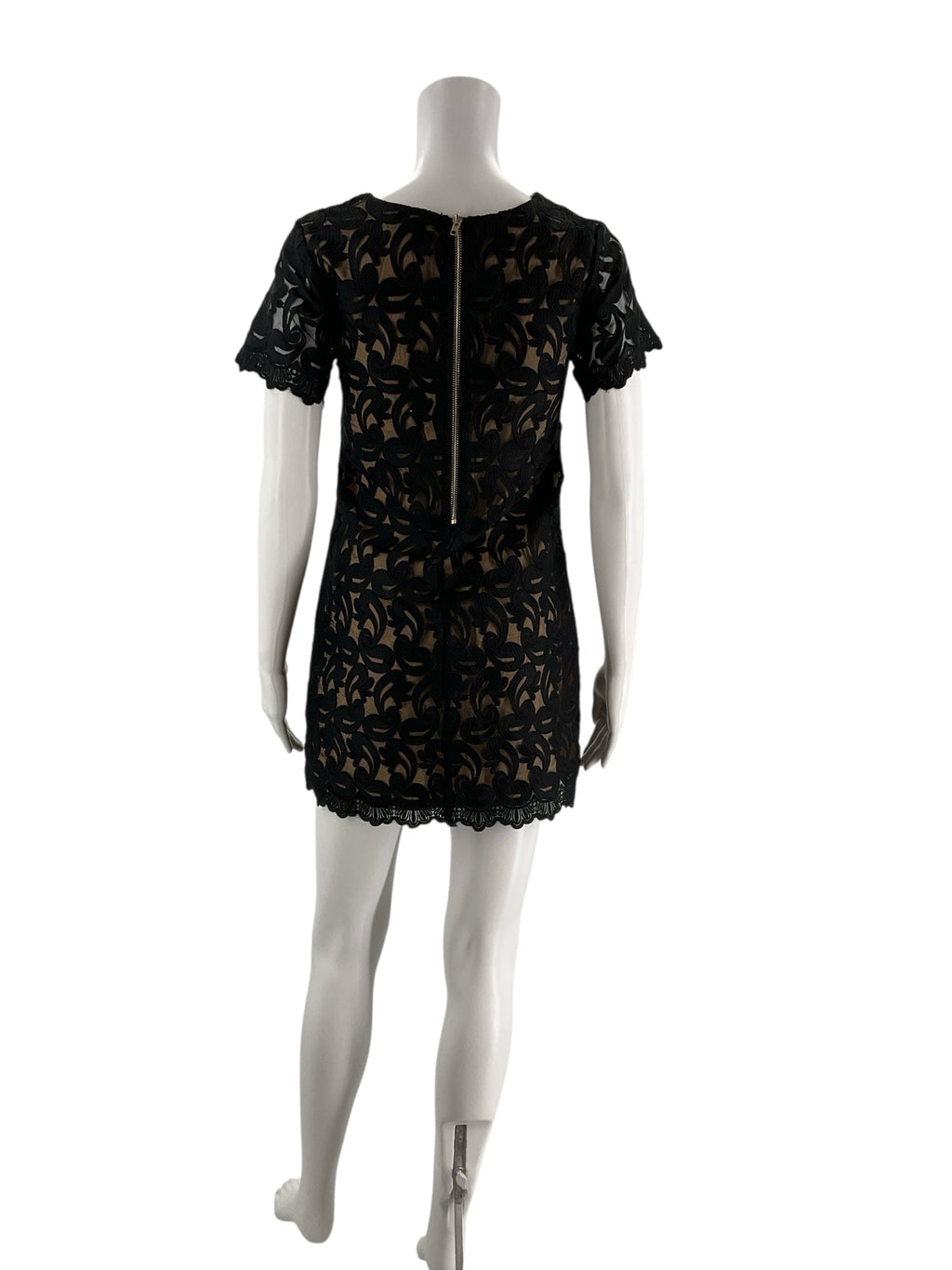 Olivaceous Black/Tan Lace Pre-Owned Ladies Dress - Size Small