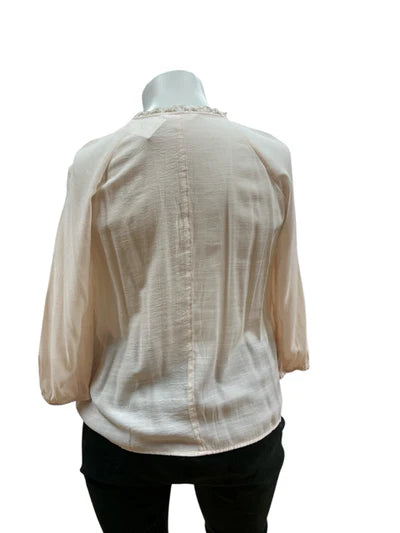Lauren Conrad Blush Embroidered Pre-Owned Ladies Top - Size XL