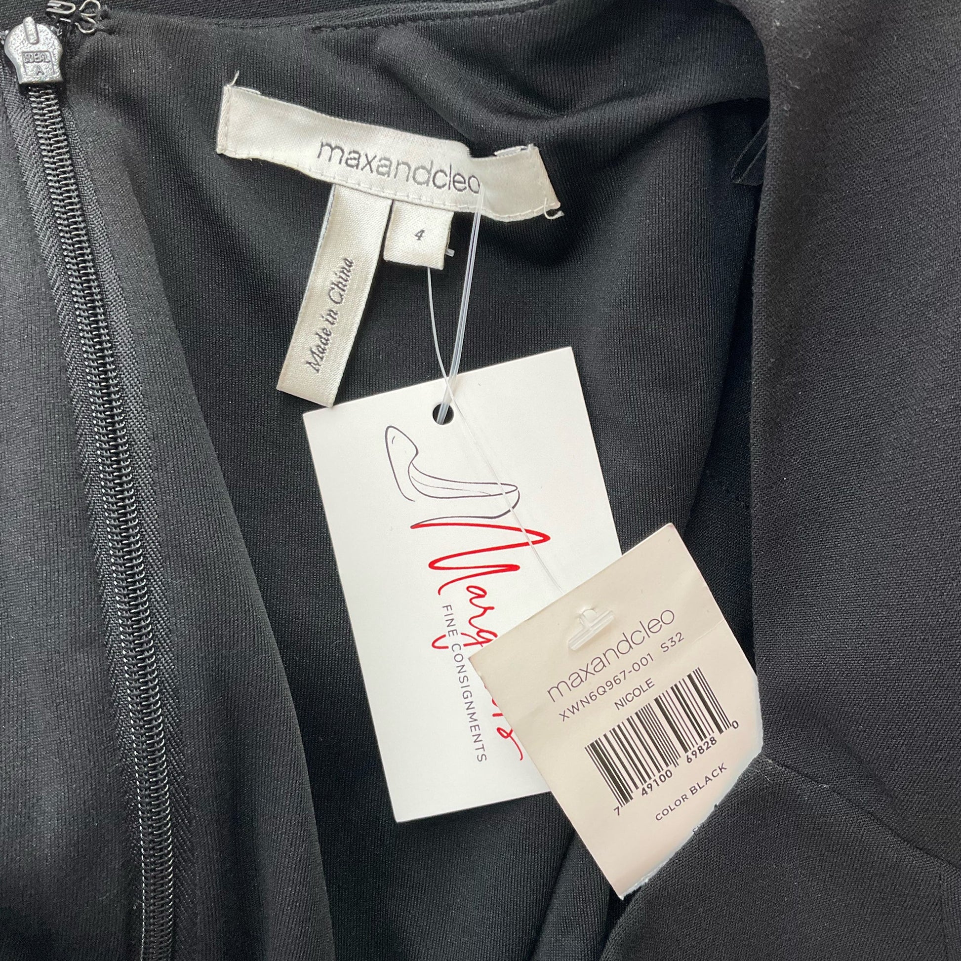 MaxandCleo Black Pre-Owned Ladies New With Tags Dress - Size 4