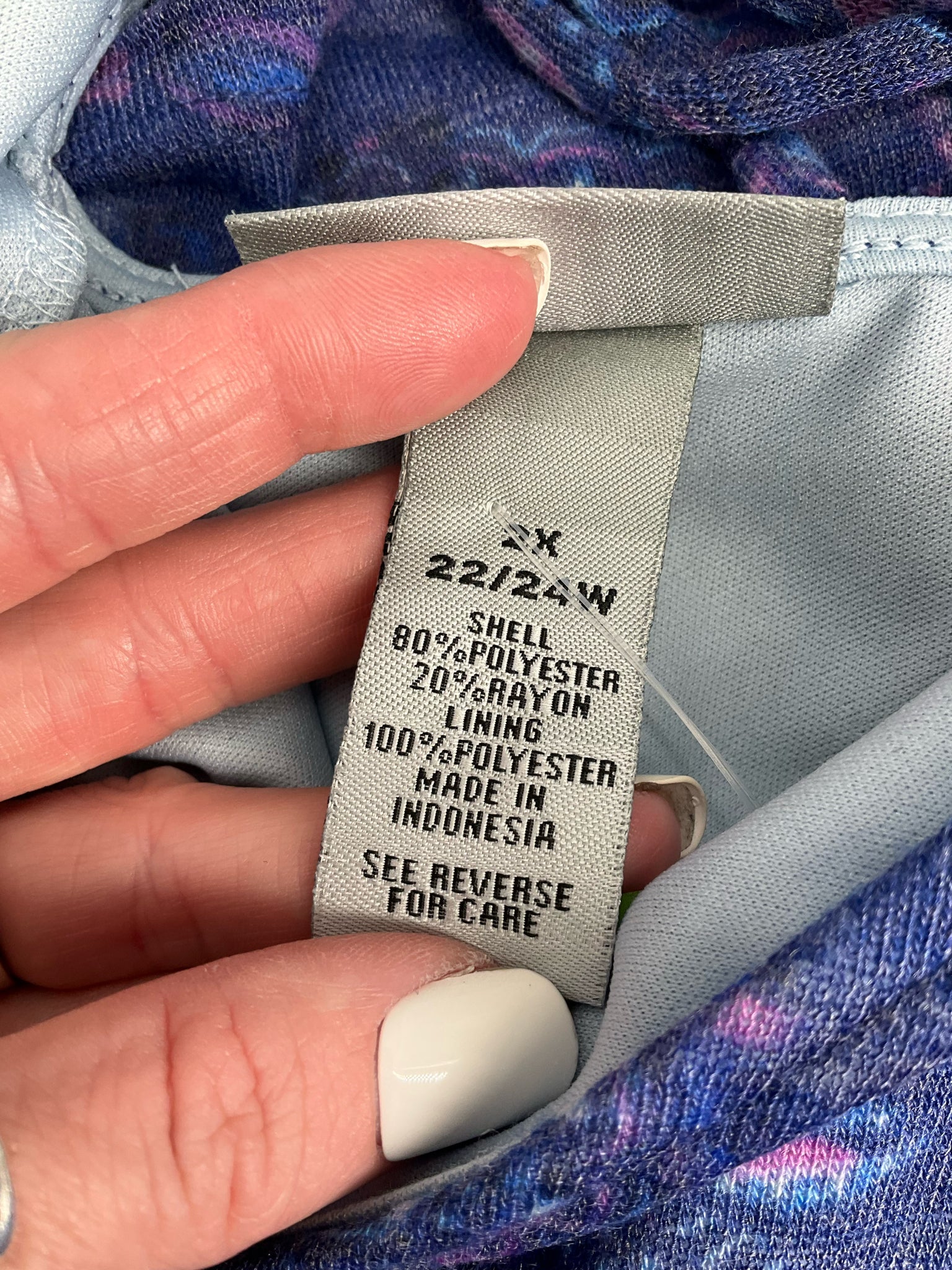 Catherines Blue/Purple Paisley Pre-Owned Ladies Casual Top -  Size 2X