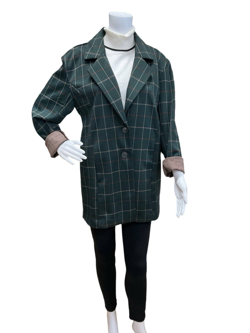 Avec Les Filles Green/Red Plaid Pre-Owned Ladies Jacket - Size Medium - Margaret’s Fine Consignment