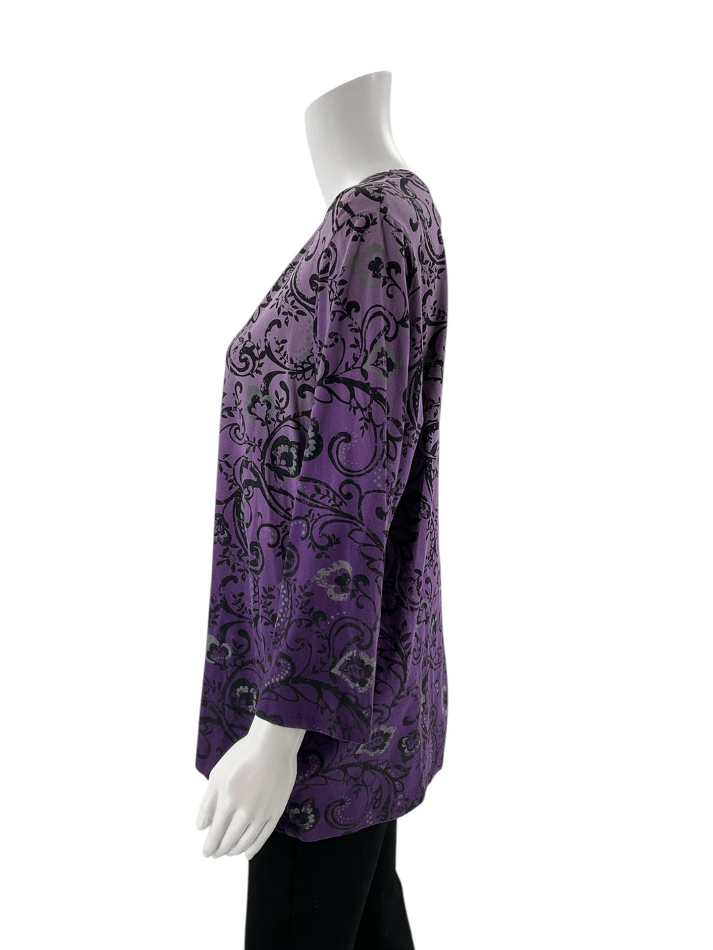 Style & Co -  Purple Floral Pre-Owned Ladies Casual Top - Size XL