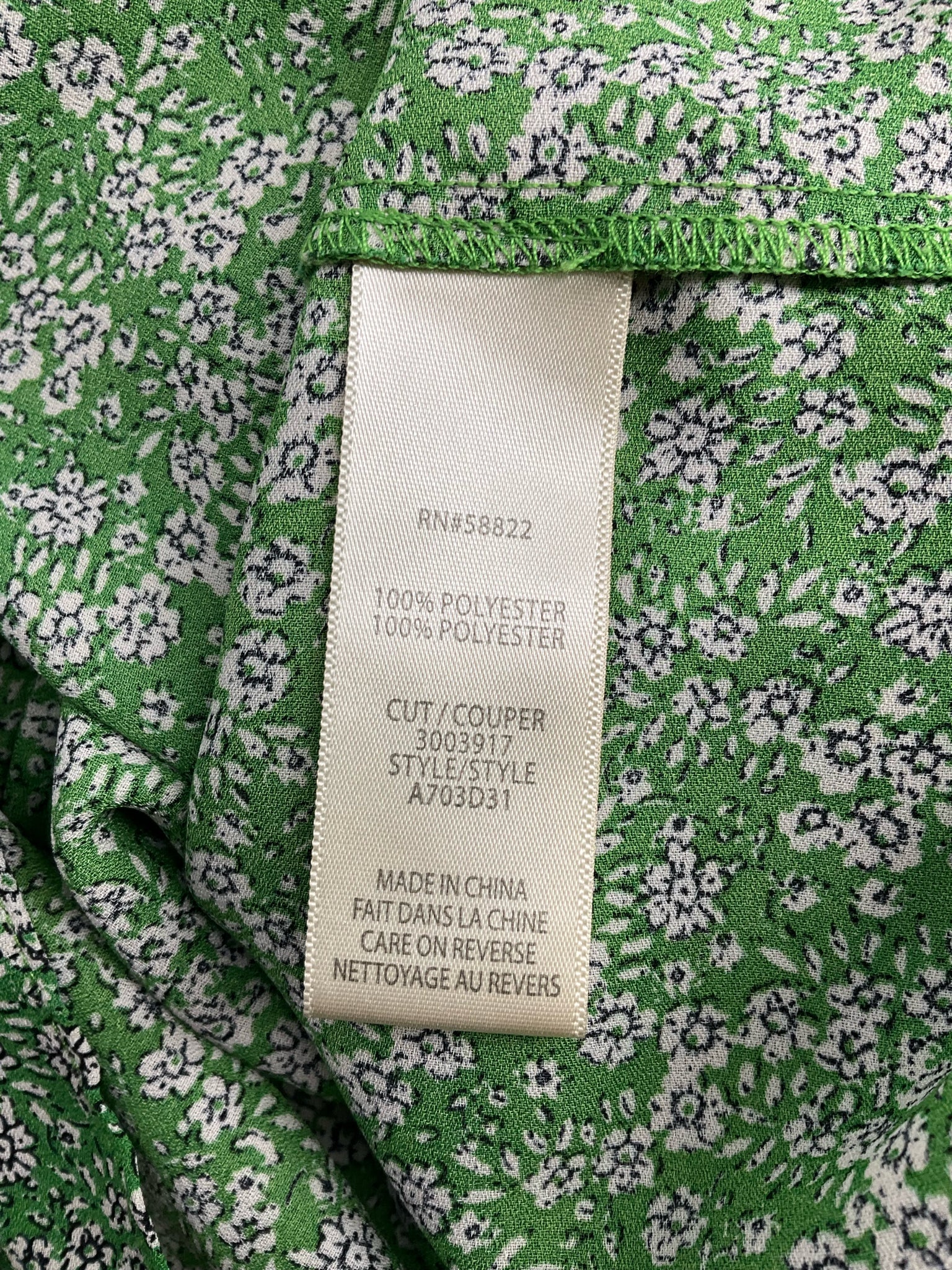 Max Studio - green/white/black Floral Pre-Owned Casual Top - Size Small