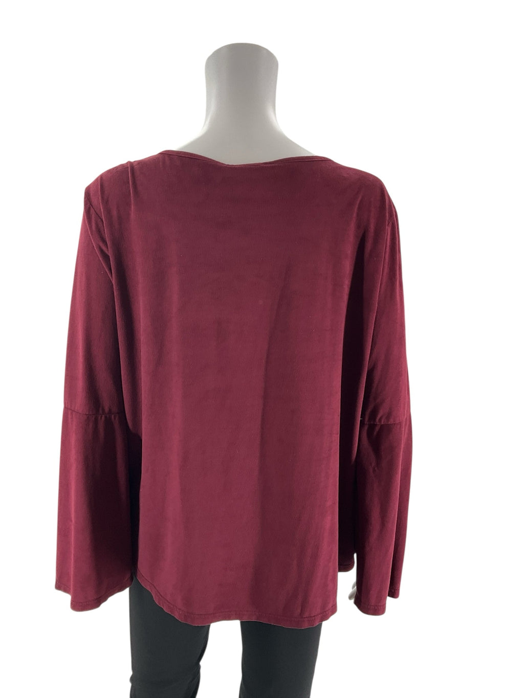 Fantastic Fawn Maroon Solid Pre-Owned Ladies Top - Size Large