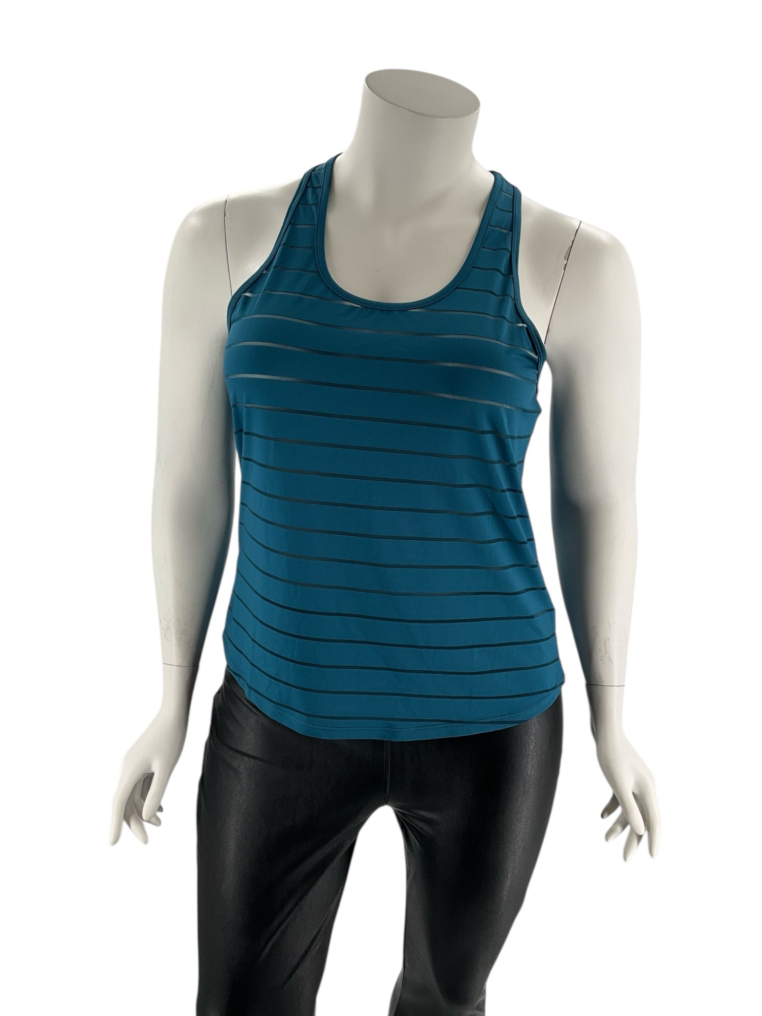 Ziya Teal Stripe Pre-Owned Ladies Sleeveless Top - Size 2XL