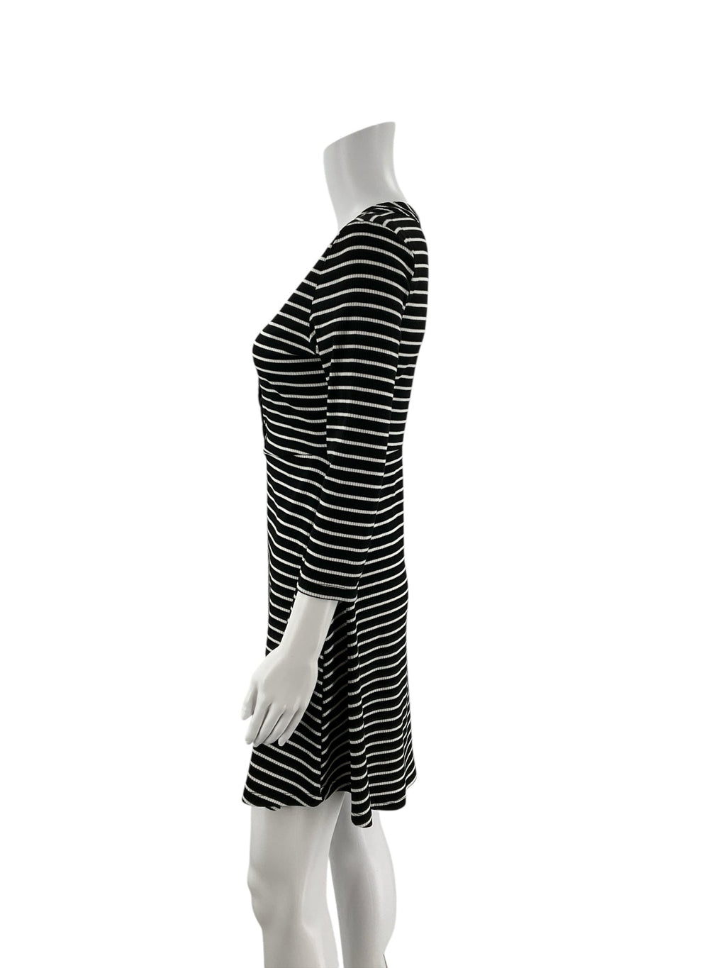 Ultra Flirt Black/White Striped Pre-Owned Ladies Dress -  Size Medium