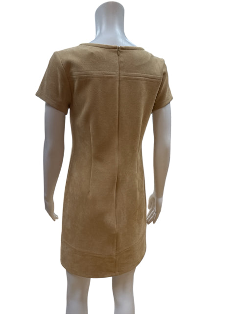 Jude Connally Tan suede Solid Pre-Owned Ladies Dress - Size XS