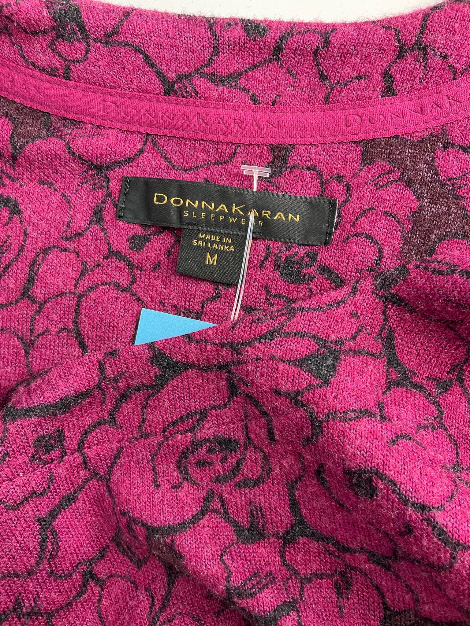 Donna Karan -  Raspberry/Black Floral Pre-Owned Ladies Casual Top - Size Medium