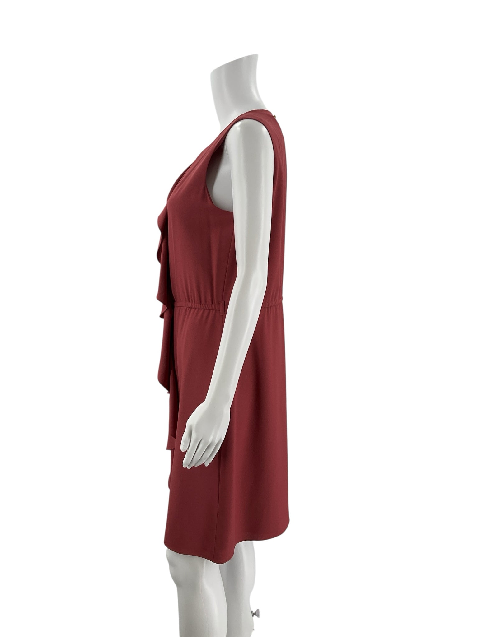 Tahari Mauve Ruffle Pre-Owned Ladies Dress - Size 8