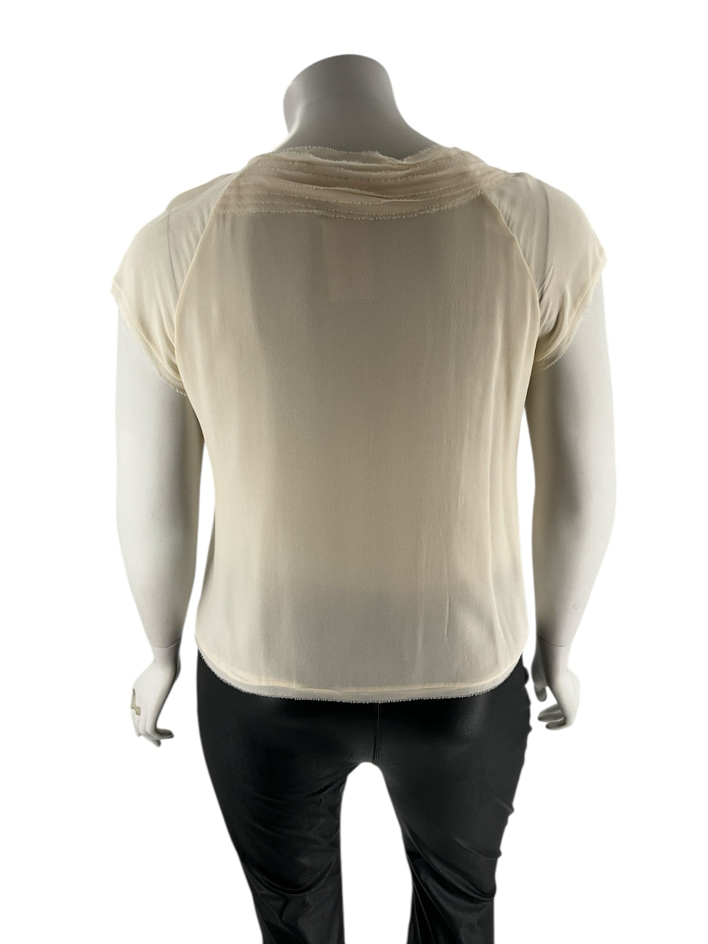 Talbots Cream Solid Pre-Owned Ladies Casual Top -  Size 14WP