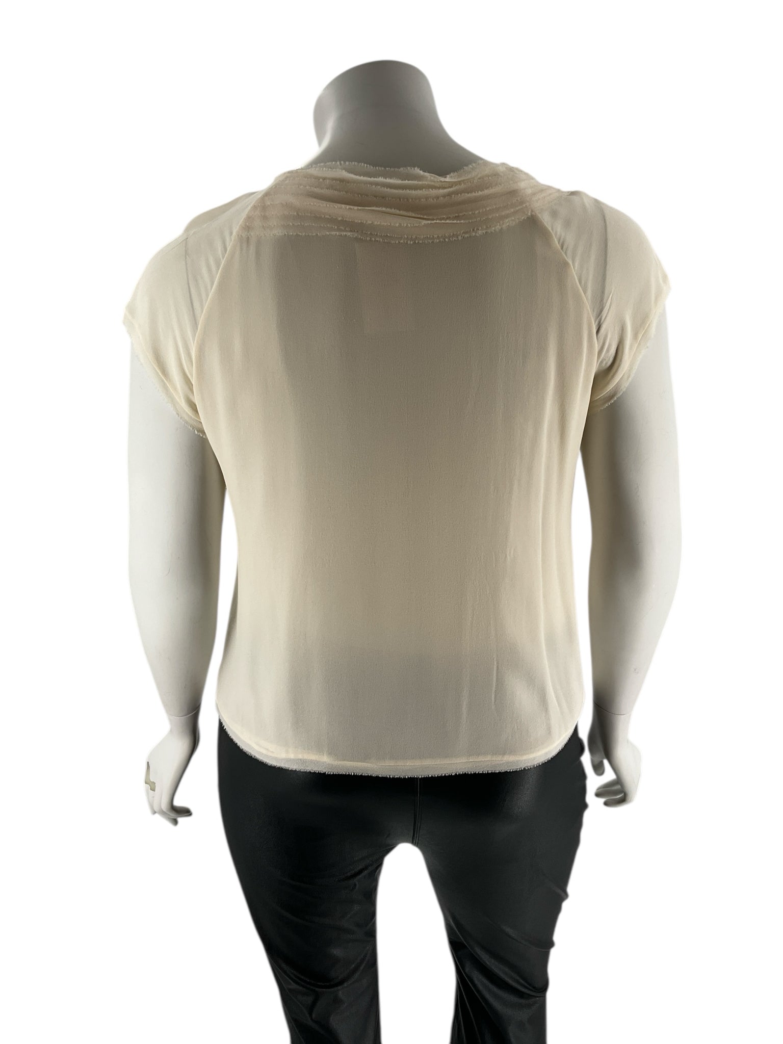 Talbots Cream Solid Pre-Owned Ladies Casual Top -  Size 14WP