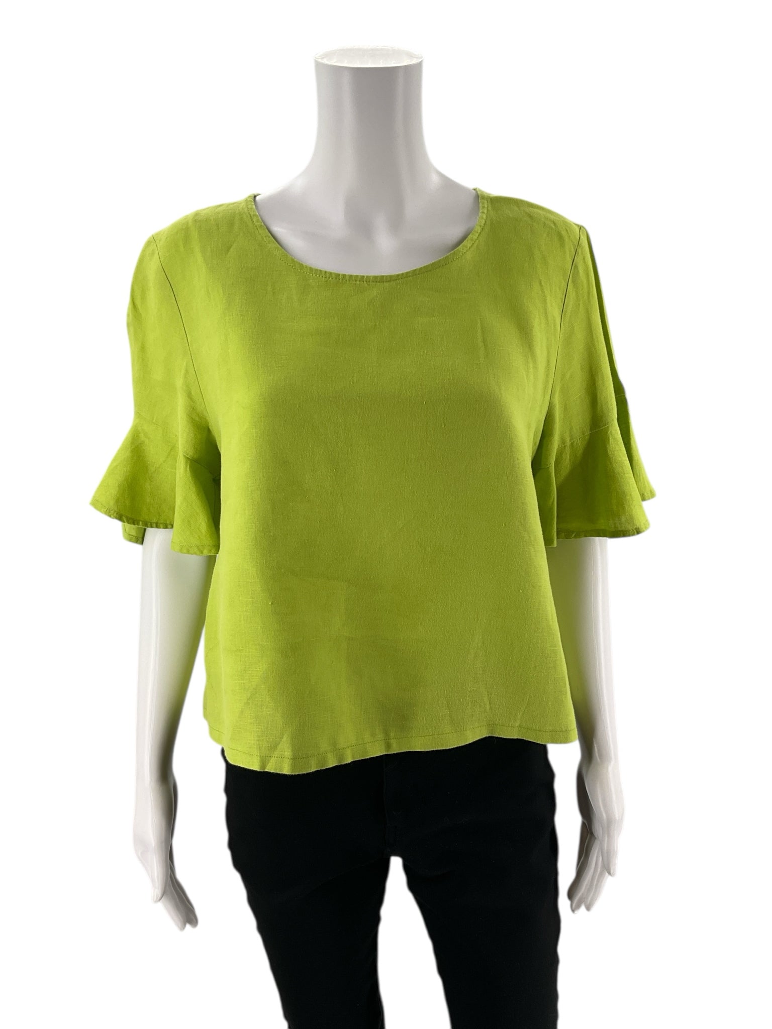 For Cynthia - Lime Solid Pre-Owned Ladies Casual Top - Size Large