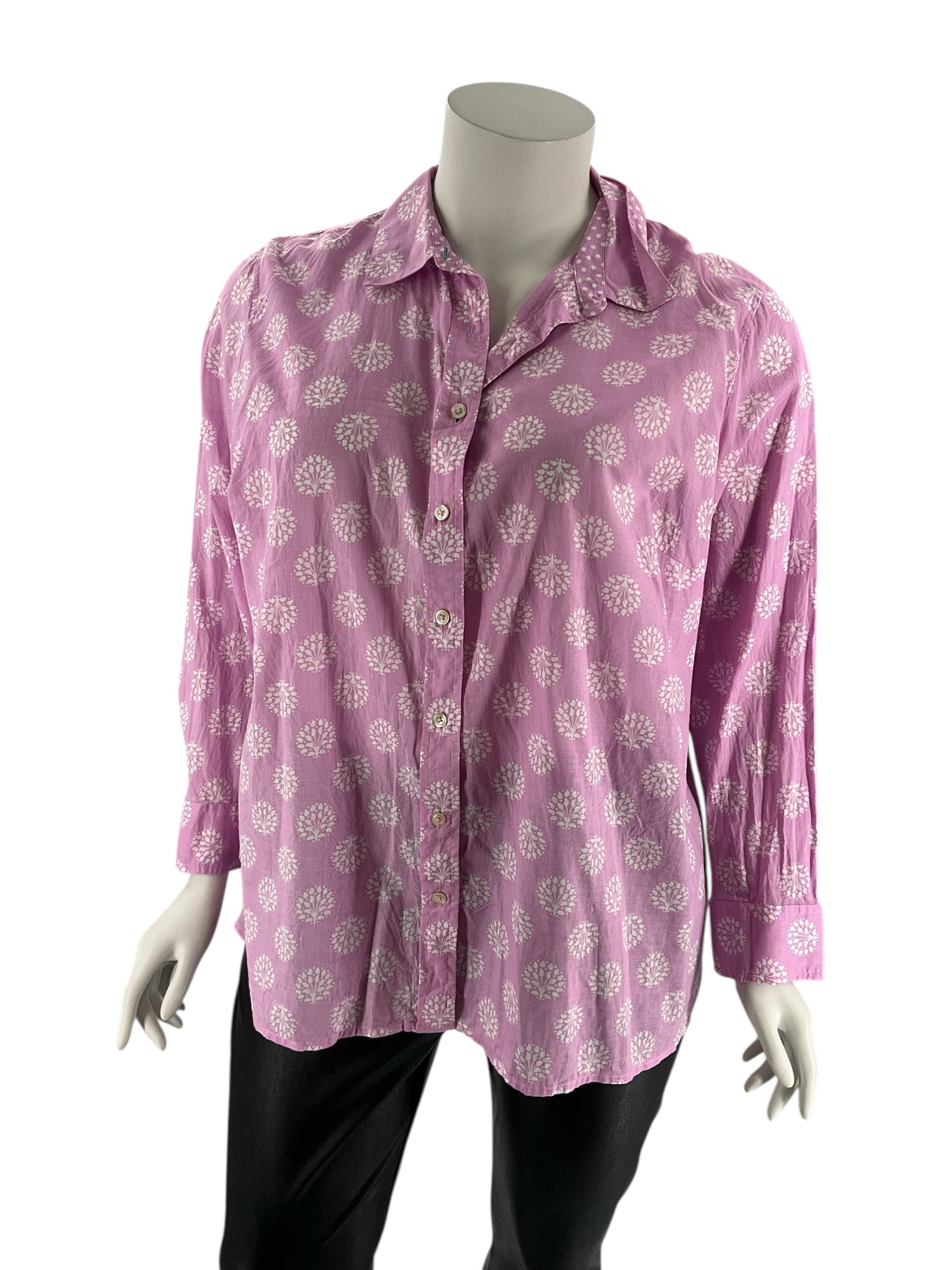Talbots Pink/White Print Pre-Owned Ladies Casual Top -  Size 3X