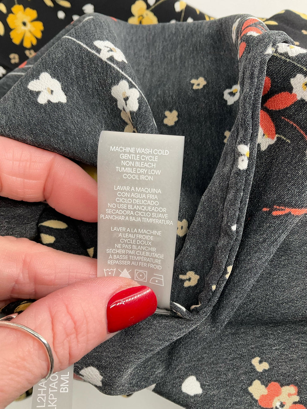 Karl Lagerfeld - black/white/yellow/orange Floral Casual Top - Size XS