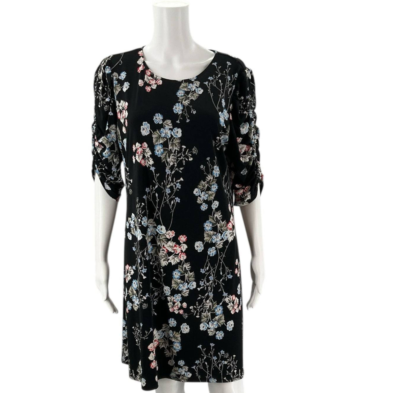 CeCe Black/Multi Floral Pre-Owned Ladies Dress - Size Large - Margaret’s Fine Consignment