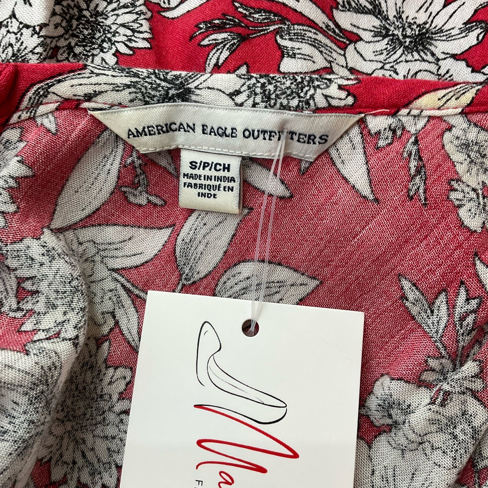 American Eagle Pink/White Floral Pre-Owned Ladies Dress - Size Small