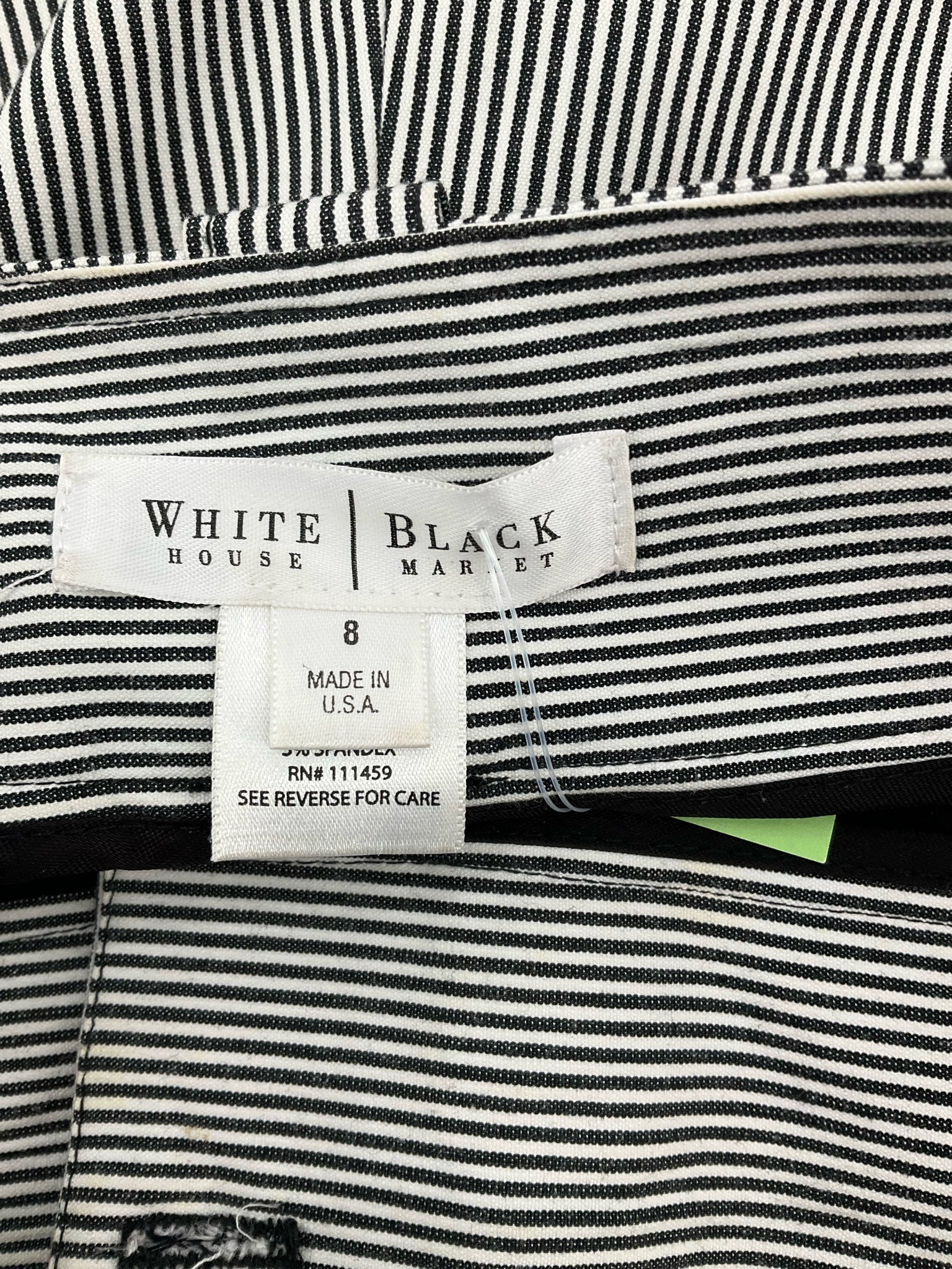 White House Black Market White/Blue Stripe Pre-Owned Ladies Shorts - Size 8