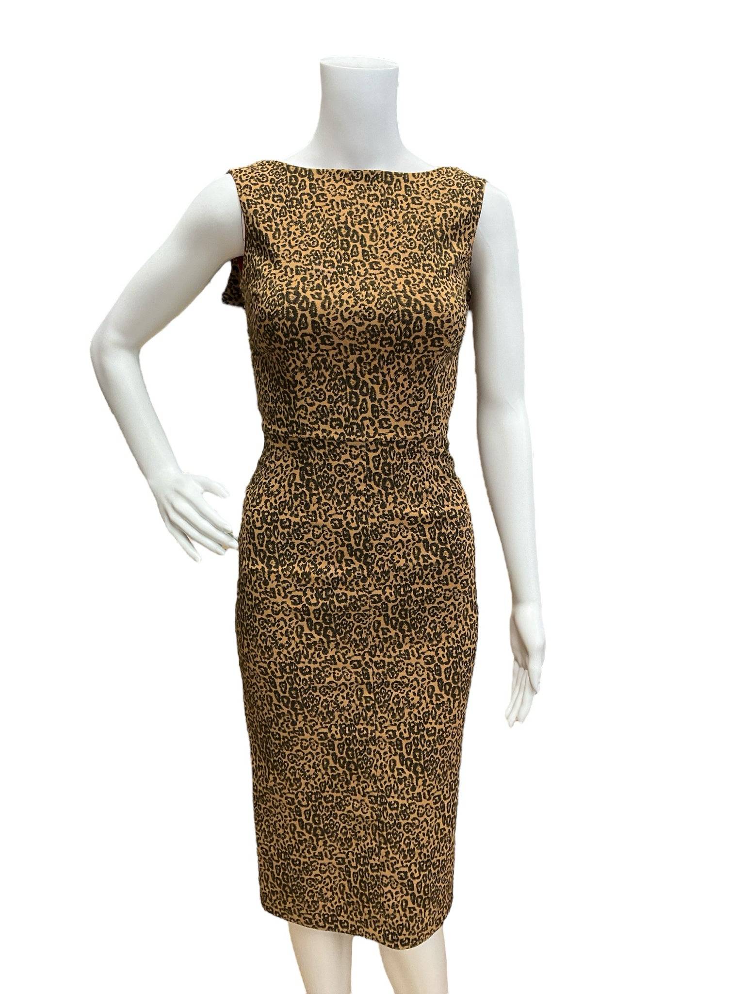 Bettie Page Brown/Black Leopard Pring Ladies Pre-Owned Dress - Size XS - Margaret’s Fine Consignment