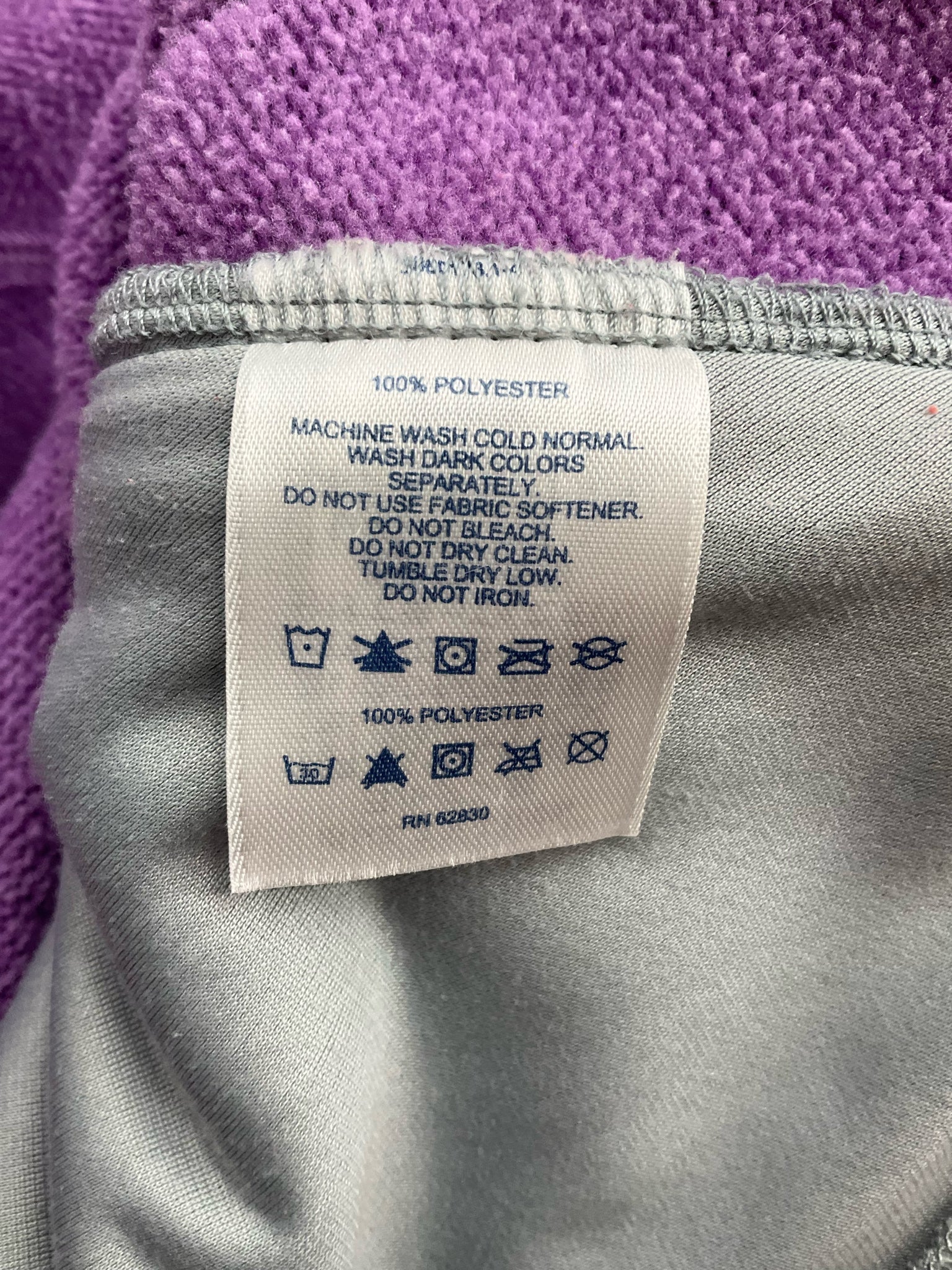 Lands End Purple Fleece Jacket - Size Small