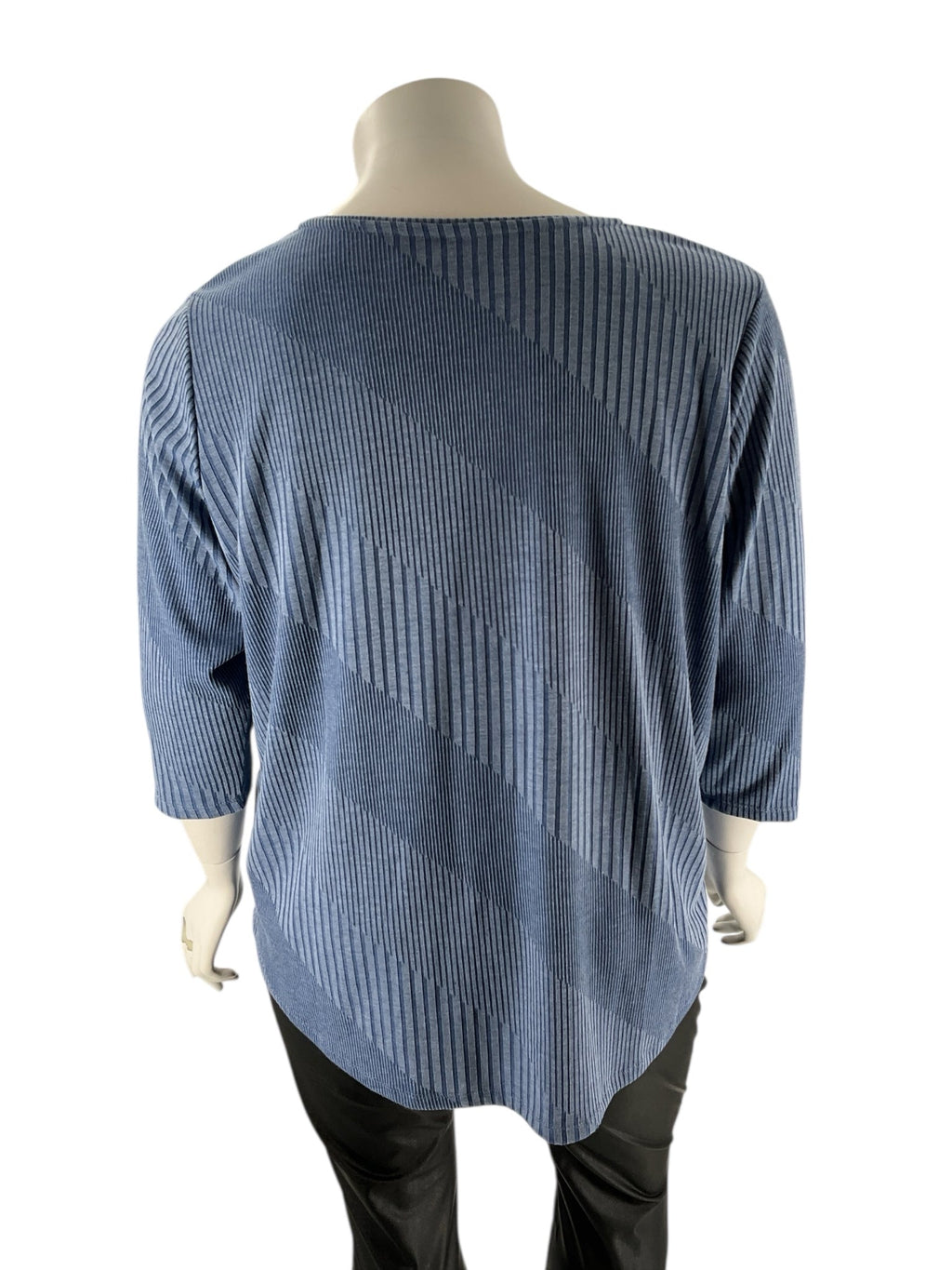 Allison Daley Slate Blue Studded Pre-Owned Ladies Short Sleeve Top - Size 2X