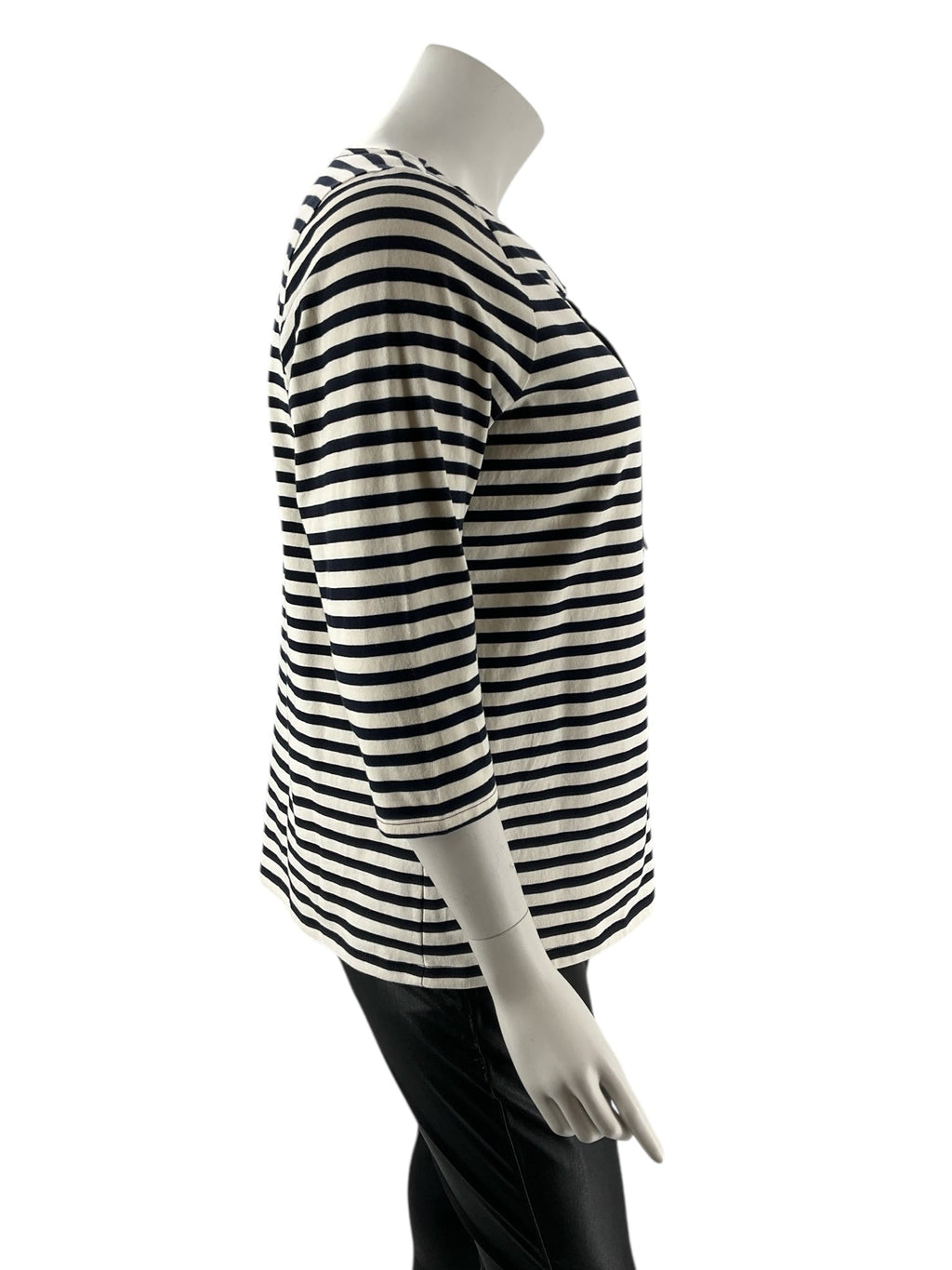 Talbots Navy/Ecru Stripe Pre-Owned Ladies Top - Size 2X