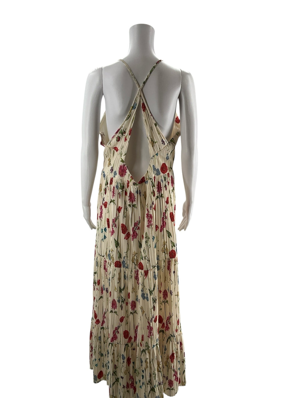 H&M Cream/Multi Floral Pre-Owned Ladies Dress - Size Large