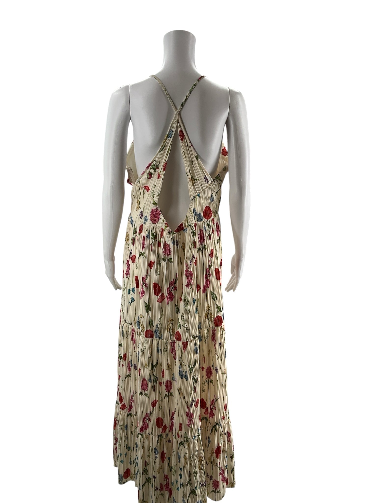 H&M Cream/Multi Floral Pre-Owned Ladies Dress - Size Large