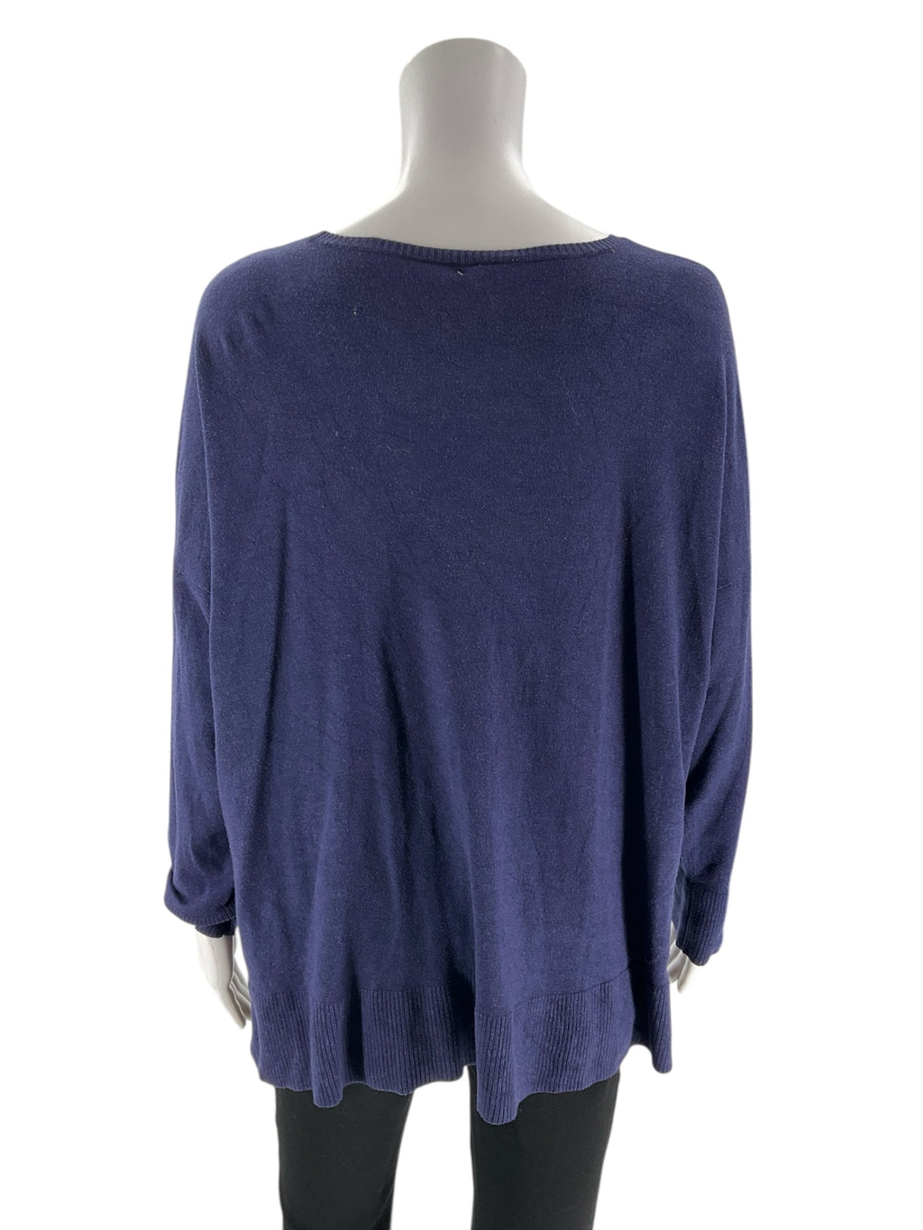 Eileen Fisher - Navy Solid Pre-Owned Ladies Casual Top - Size XL