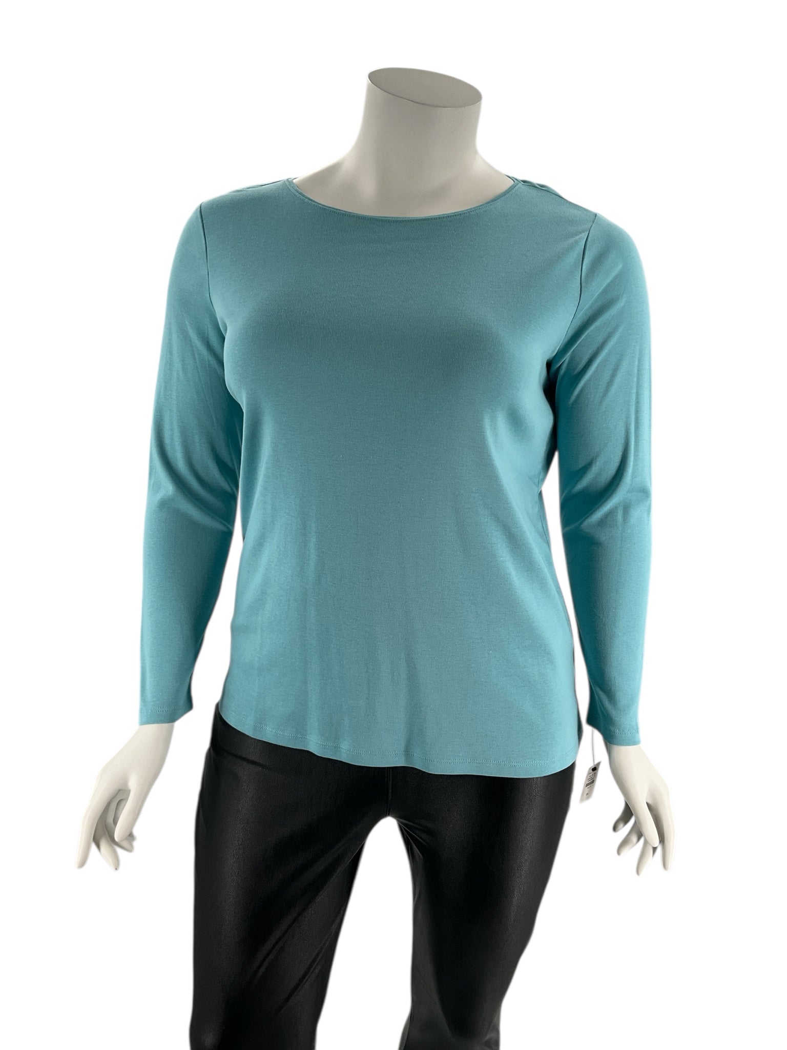 Talbots Aqua Green Solid Pre-Owned Ladies New With Tags Top - Size 1X