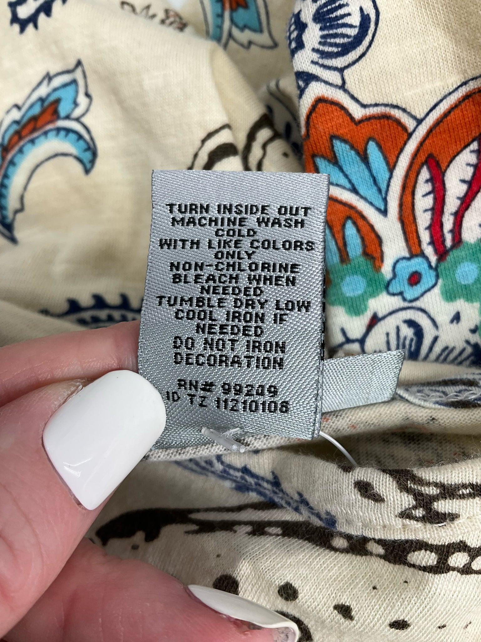 Catherines Cream/Blue/orange Print Pre-Owned Casual Top -  Size 1X