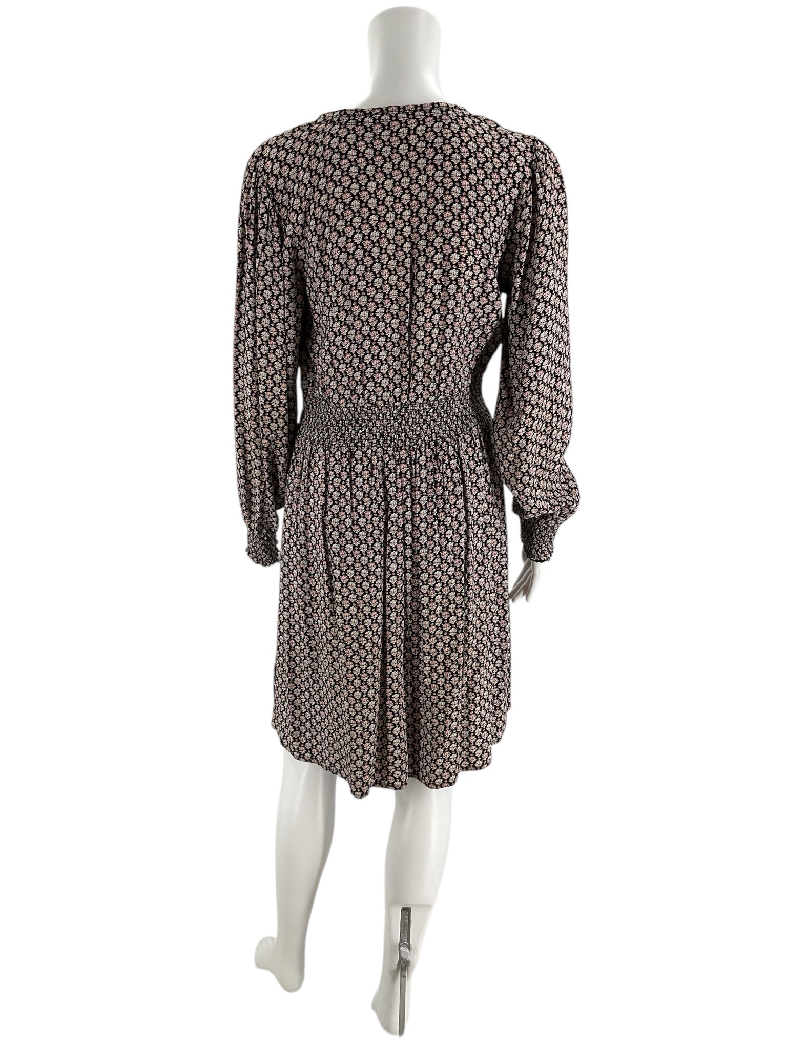 Fat Face Black/Maroon/Blue Print Pre-Owned Ladies Dress -Size 4 - Margaret’s Fine Consignment