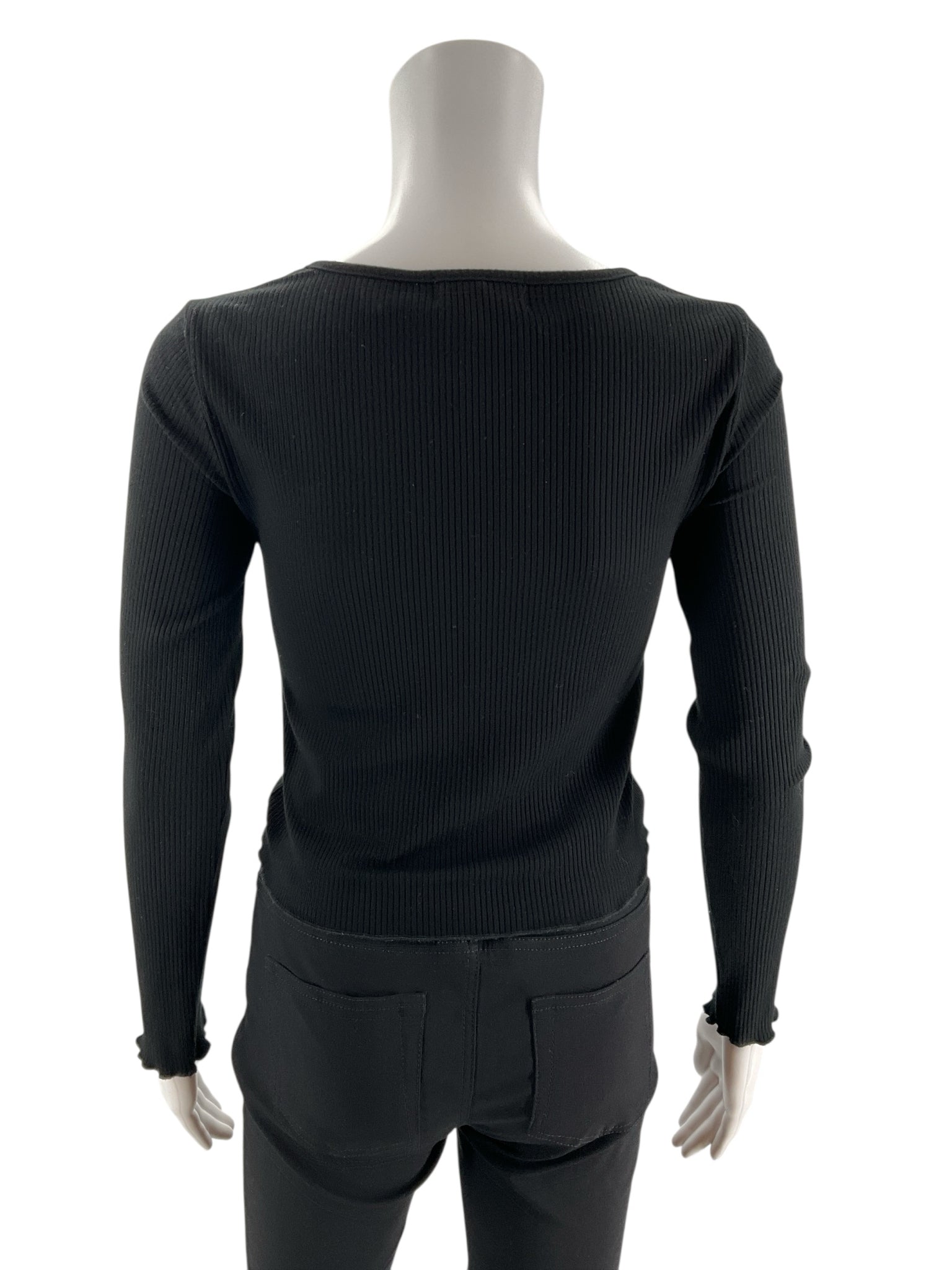 Altar'd State Black Ribbed Pre-Owned Ladies Top - Size Small