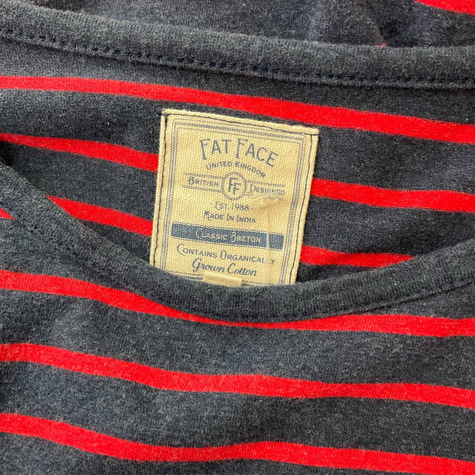 Fat Face Blue/Red Stripe Pre-Owned Ladies Top -  Size 12