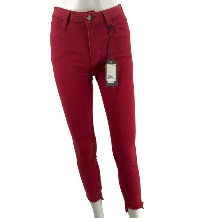 Just Black Burgandy Pre-Owned Ladies New with Tags Jeans - Size 2
