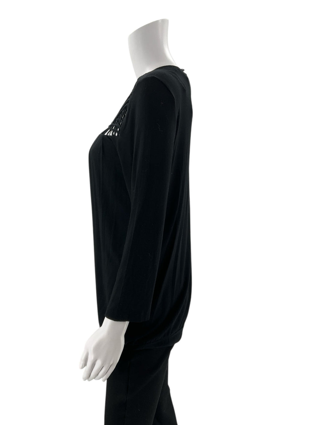 Calvin Klein - Black Solid Pre-Owned Ladies Casual Top - Size M