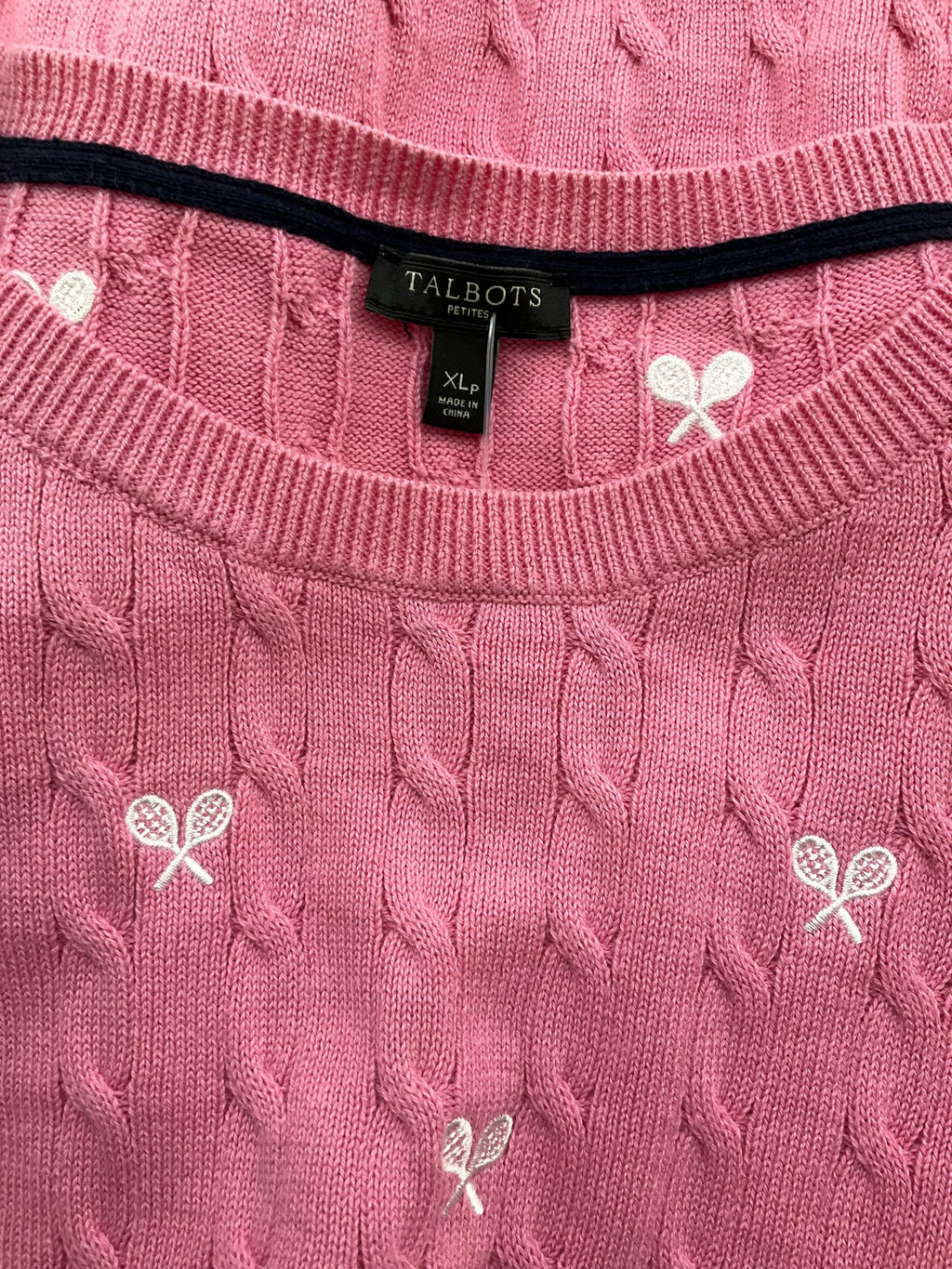 Talbots Pink/White Pre-Owned Ladies Top - Size XL Petite