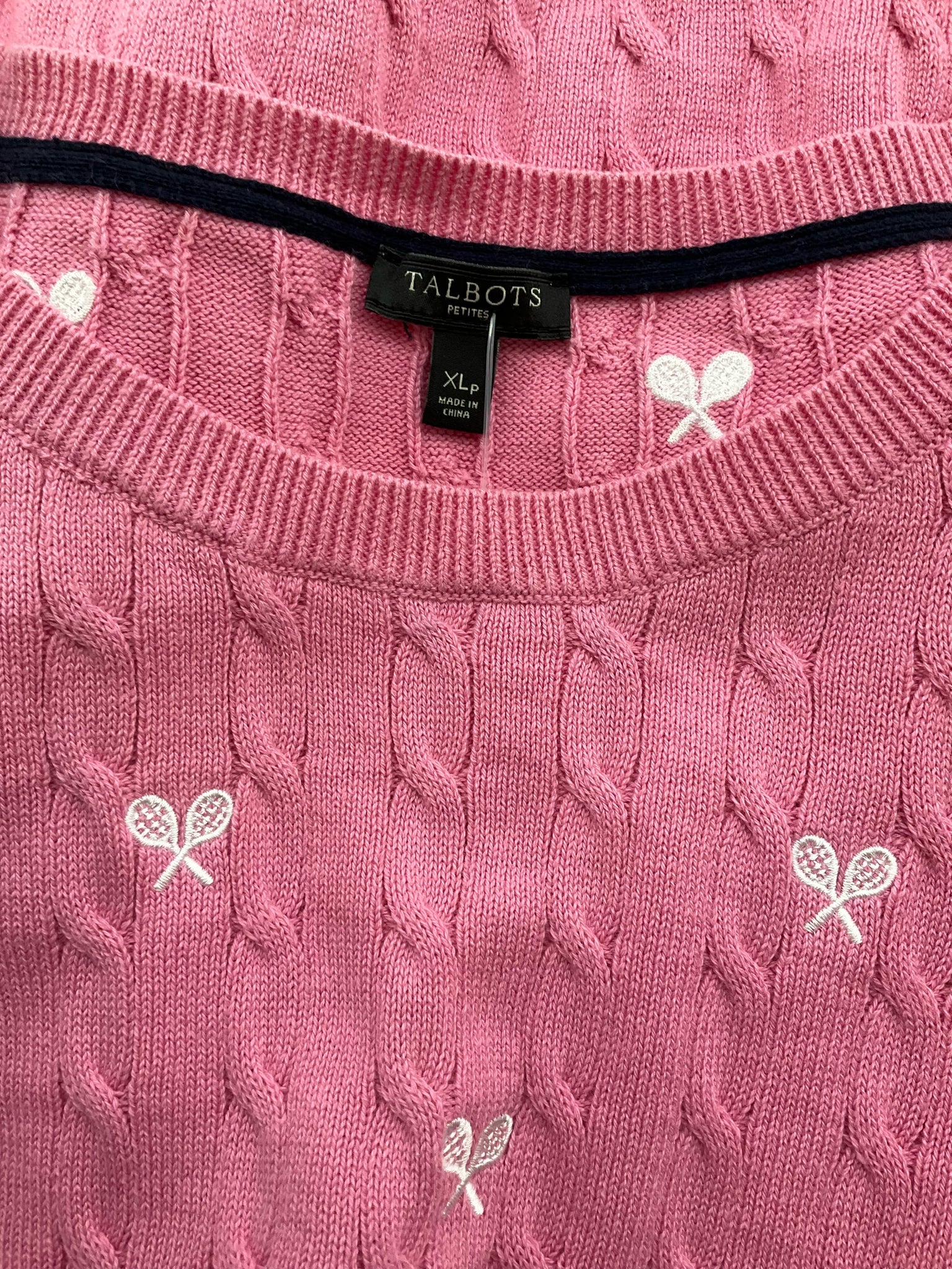 Talbots Pink/White Pre-Owned Ladies Top - Size XL Petite