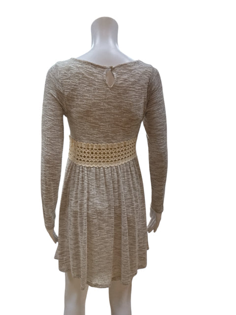 Altar'd State Cream/Tan Pre-Owned Ladies Dress - Size XS