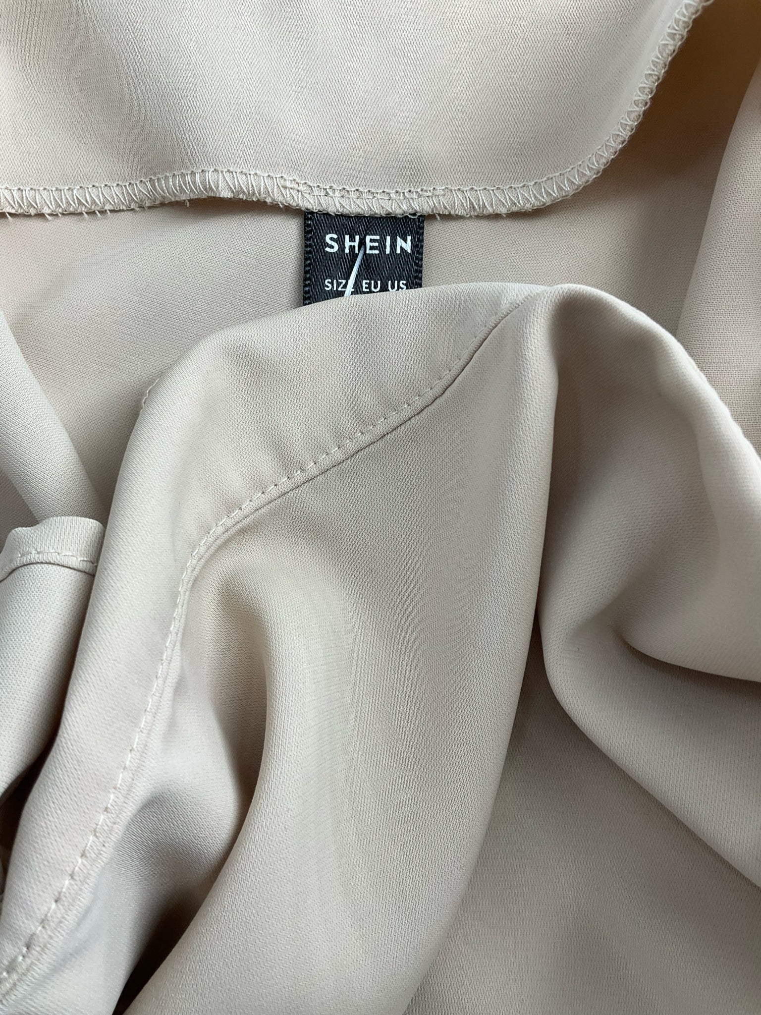 Shein - Tan Solid Pre-Owned Ladies Casual Top - Size Large