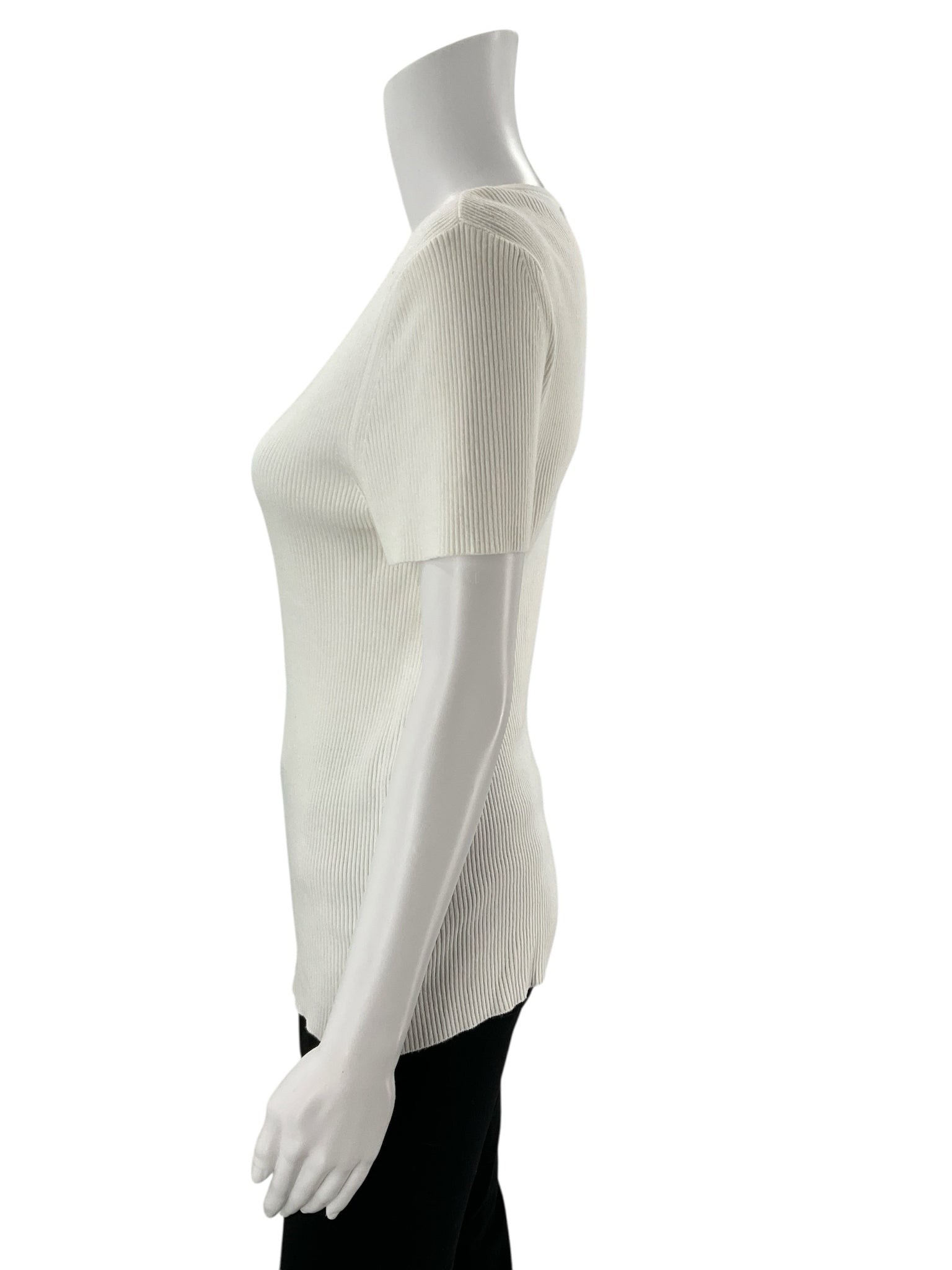 Premise White Ribbed Pre-Owned Ladies Top - Size Large