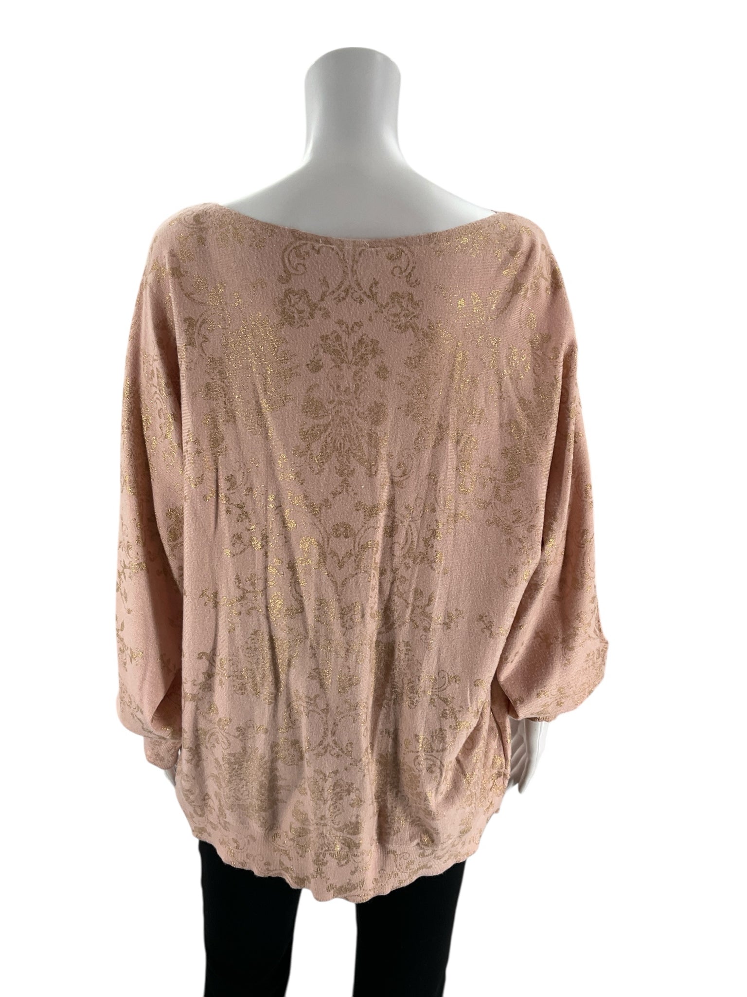 Chico Size XL Blush/Gold Print Pre-Owned Ladies Casual Top -  Size XL