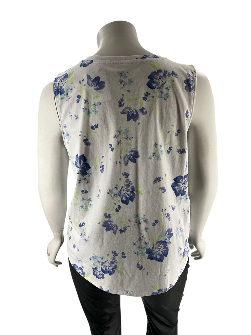 Andrew Marc White/Purple/Green Floral Pre-Owned Ladies Sleeveless Top - Size 2X