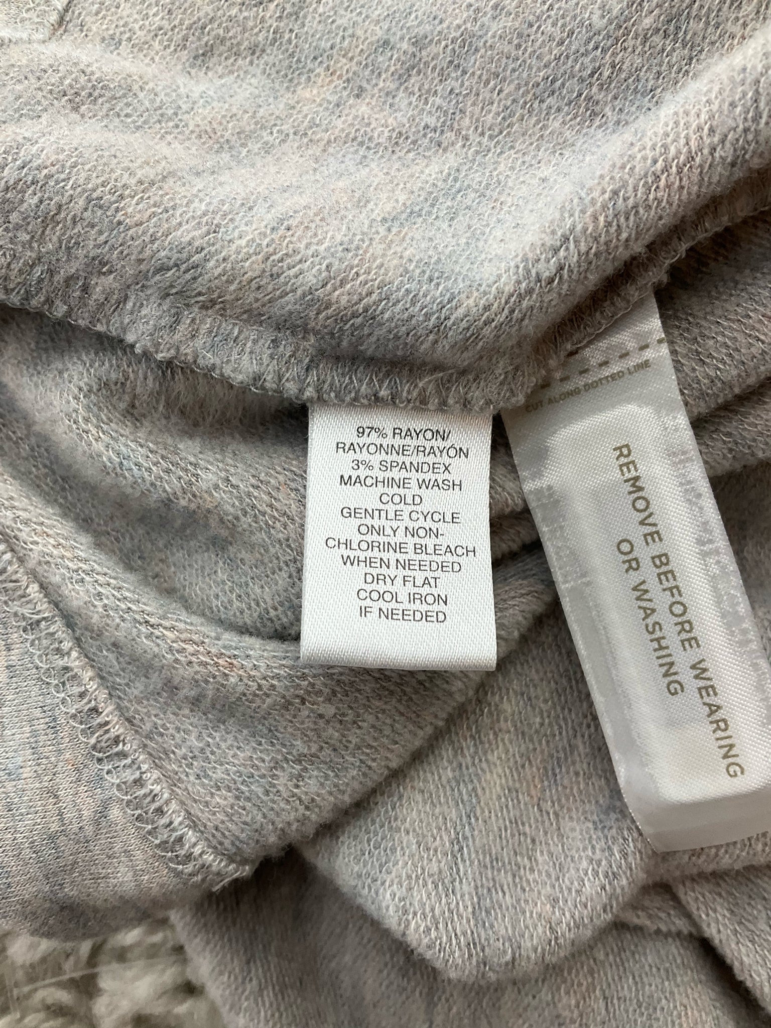 Lou & Gray gray/pink/blue heathered swing dress, size small, mock neck, long sleeve, casual minimalist style.