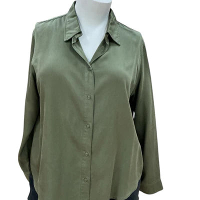 Iman Olive Solid Pre-Owned Ladies Top - Size XL