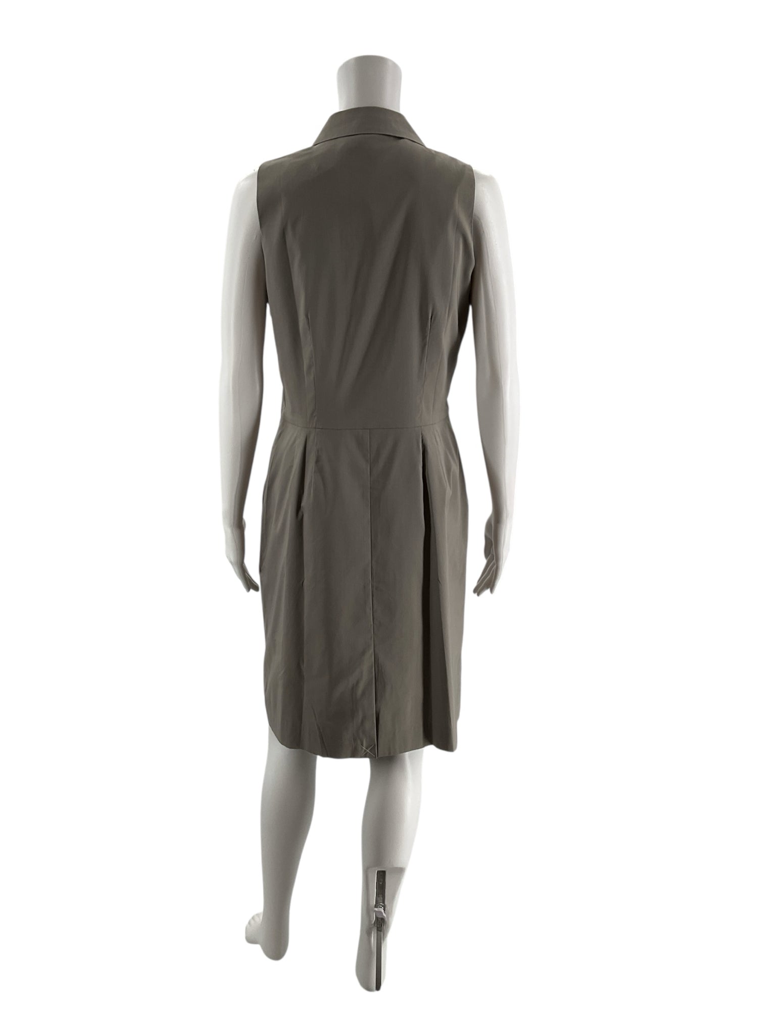 Ann Taylor gray ruffle A-line shirtdress for women, size 8, featuring a classic preppy style with tags still attached.
